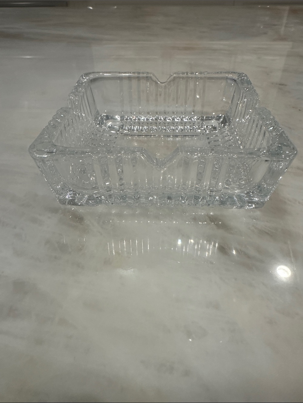 Clear Glass Square Ashtray